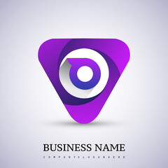 O letter logo in the triangle shape, font icon, Vector design template elements for your Business or company identity.