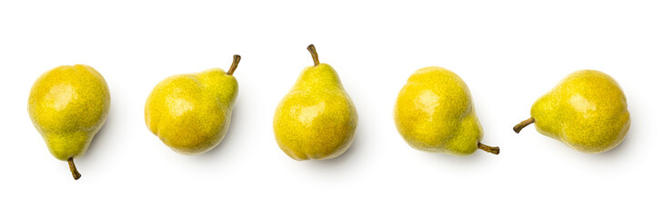 Collection of pears isolated on white background