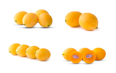Marian plum or Plango thai fruit an isolated on white background.clipping path.