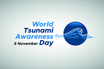 World Tsunami Awareness Day graphic design vector banner. International Wave