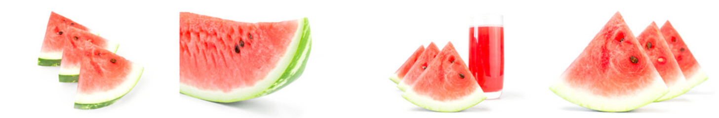 Group of Green watermelon over a white background