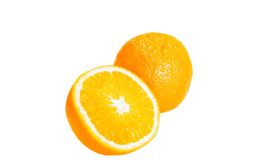 Citrus fresh fruits isolated, juicy ripe orange still life