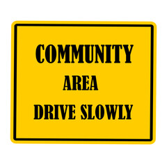 Community area label on yellow background.