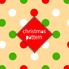 seamless pattern with circles of red white and green color