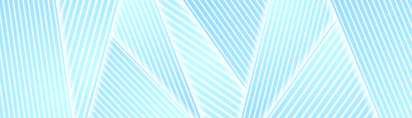 Blue and white striped abstract geometric banner design. Technology vector background