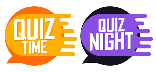 Quiz banners design template, vector illustration