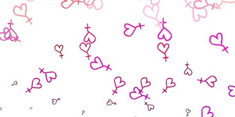 Light Pink vector backdrop with woman's power symbols.