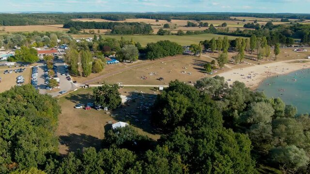 Beautiful spot near artificial lakes of Champagne in France with meadows and green forests