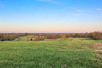 sunset over the field