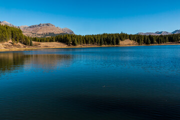 Naklejka premium Andrews Lake With Turks Head Peak, Andrews Lake State Wildlife Area, Colorado, USA