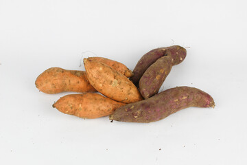 Sweet potato on the white background