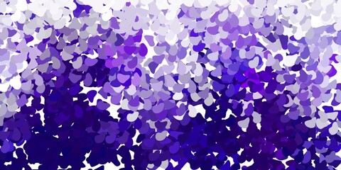 Light purple, pink vector texture with memphis shapes.