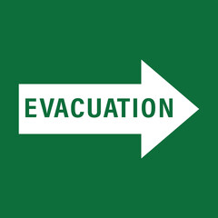 Illustration of vector graphic of signs for evacuation routes perfect for suitable to be a sticker to be posted on the wall