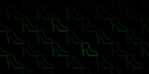 Dark green vector texture with women's rights symbols.