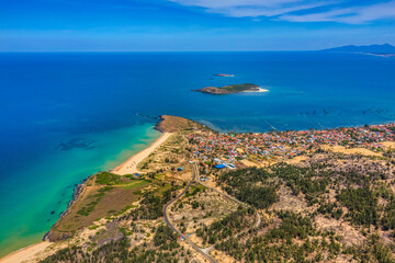 Fototapeta na wymiar Aerial view of Xep beach, filming site 