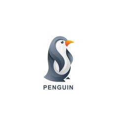 Penguin Logo Flat Design Abstract For Branding 