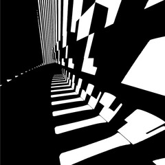 Abstract black and white background