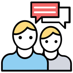 
A male avatar with message bubble symbol of customer testimonial
