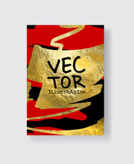 Vector Black Red and Gold Design Templates for Brochures.