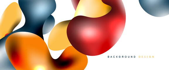 Bubbles abstract background. Liquid splashes on white vector template