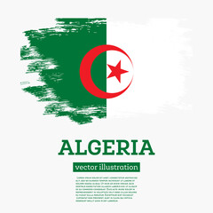 Algeria Flag with Brush Strokes. Independence Day.