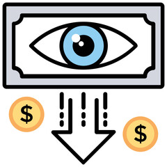 
Conceptual icon image of cost per impression 
