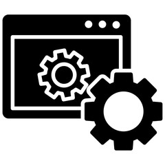 
A screen with cogwheels, website optimization
