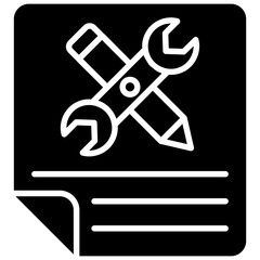 
A paper sheet containing pencil and spanner symbolising Content management icon
