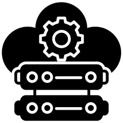 
Cloud with cogwheels and arrows symbolising cloud computing operations
