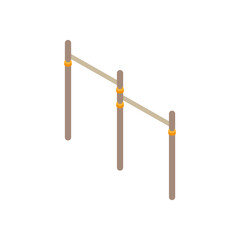 wooden bars park Isometric style icon