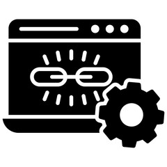 
A screen with cogwheels, website optimization
