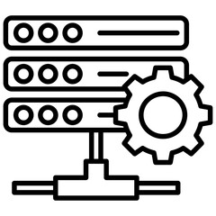 
Web server with a gear showing seo server optimization concept 
