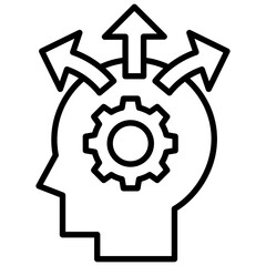 

Human head with arrows and cog over head directing towards mind mapping 
