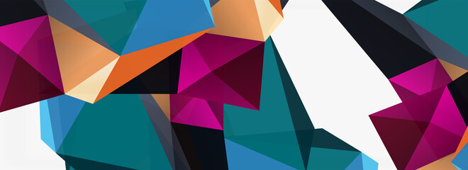 3d mosaic abstract backgrounds, low poly shape geometric design