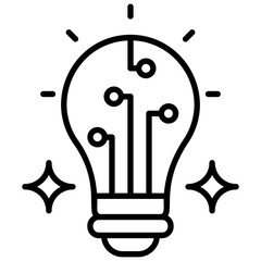 
Sparkling light bulb flat vector icon for innovative idea concept
