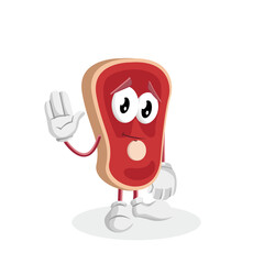 Meat Logo mascot goodbye pose