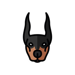 doberman dog pet mascot breed head character