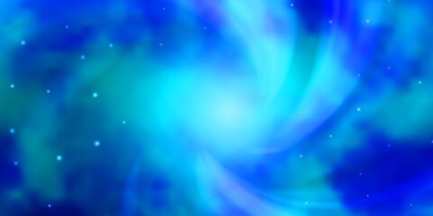 Fototapeta premium Light BLUE vector background with small and big stars.