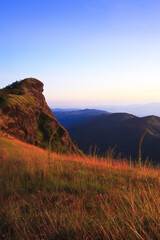 Scenery of Doi Mon Chong mountain on winter morning.