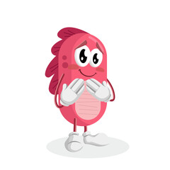 Monster Logo mascot ashamed pose