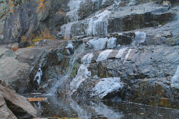 late autumn waterfall