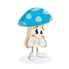 Mushroom Logo mascot ashamed pose