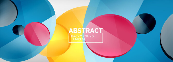 Fototapeta premium Abstract glossy round shapes vector background. Vector futuristic illustration for covers, banners, flyers and posters and other
