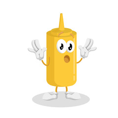 Mustard Logo mascot surprise pose