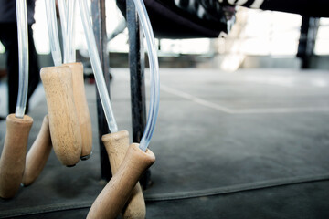 Jump rope on the ring.