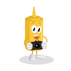 Mustard Logo mascot with camera pose