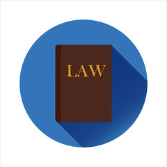 book law. icon on a blue background law, court. in flat design style