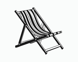 Beach Chair Printable Vector Illustration