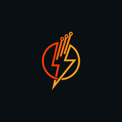 thunder technology logo abstract line
