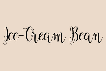  Ice-Cream Bean Cursive Calligraphy Black Color Text On Light Golden Yellow Background